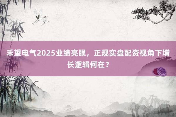 禾望电气2025业绩亮眼,正规实盘配资视角下增长逻辑何在?