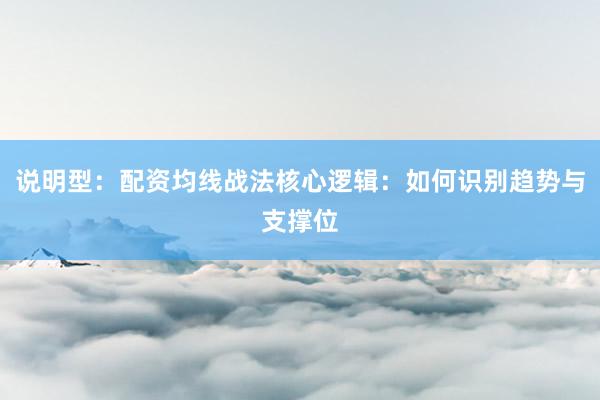 说明型：配资均线战法核心逻辑：如何识别趋势与支撑位