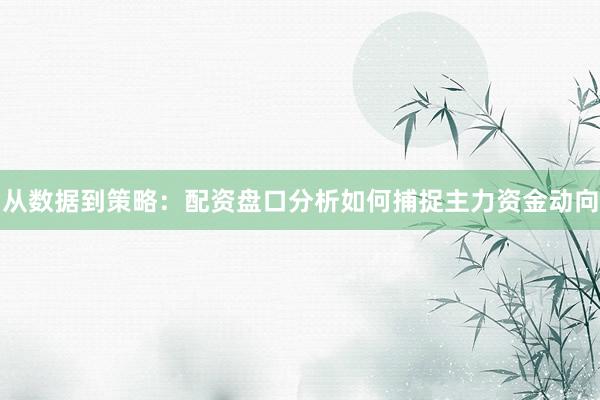从数据到策略：配资盘口分析如何捕捉主力资金动向