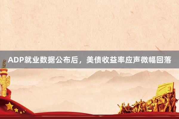 ADP就业数据公布后,美债收益率应声微幅回落