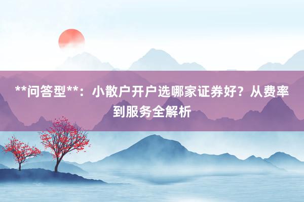 **问答型**：小散户开户选哪家证券好？从费率到服务全解析