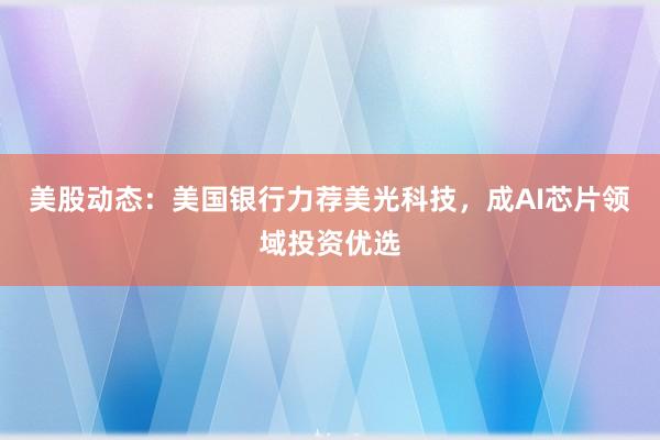 美股动态：美国银行力荐美光科技，成AI芯片领域投资优选